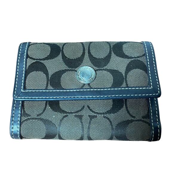✨Coach Brown Monogram Snap Trifold Wallet - Picture 1 of 9
